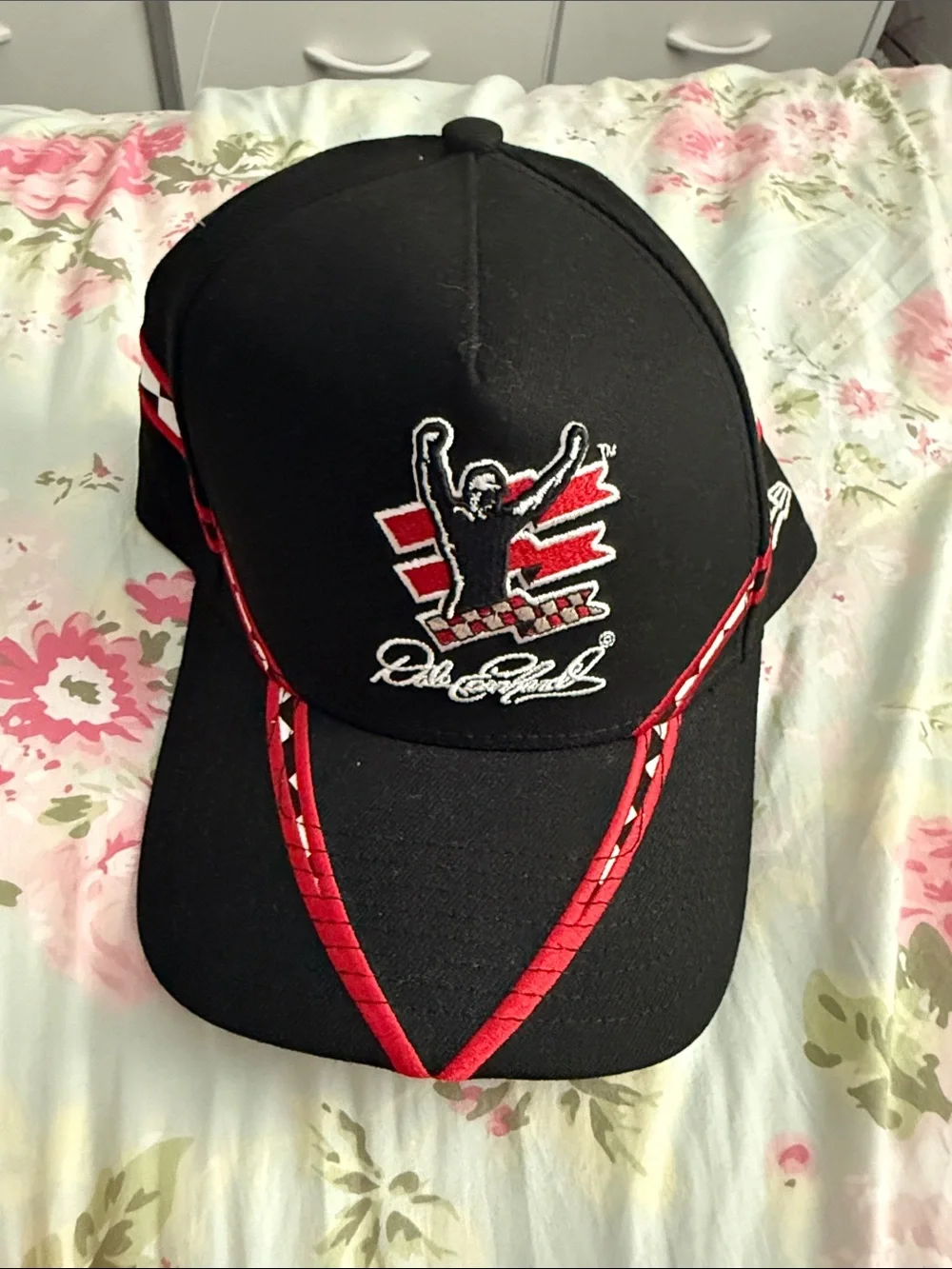 New Era Black and Red Racing Embroidered Baseball Cap